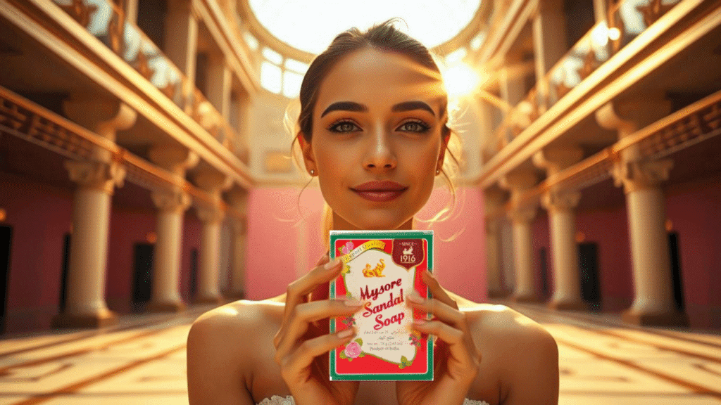 Discover Mysore Sandal Soap Benefits for Safe, Natural Skincare.
Woman holding soap.